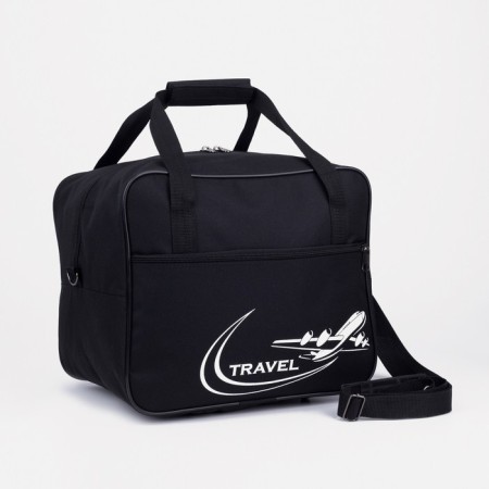 Road bag with lightning, 2 outer pockets, long belt, black color
