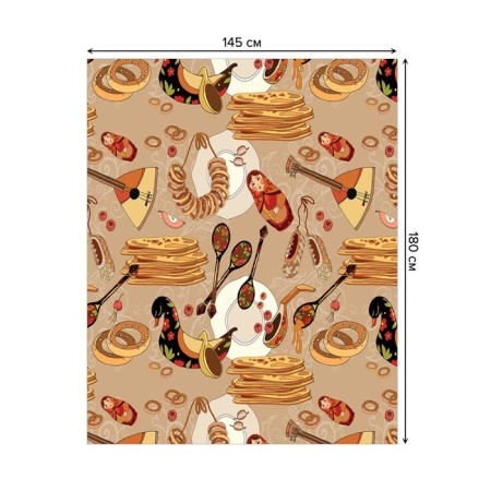 The tablecloth on the table "Hastens of Shrovetide", rectangular, Saten, size 145x180 cm-1