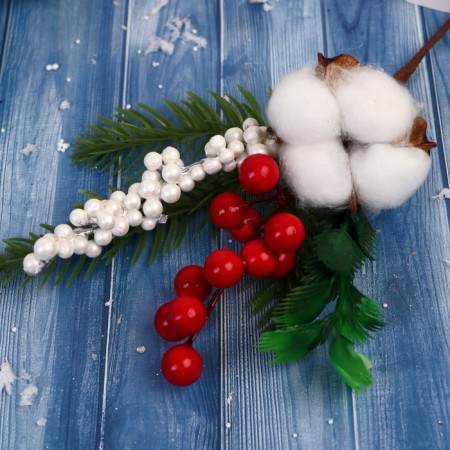 Decor "Winter Dreams" Cotton Berries Fir Sniffs, 21 cm-1
