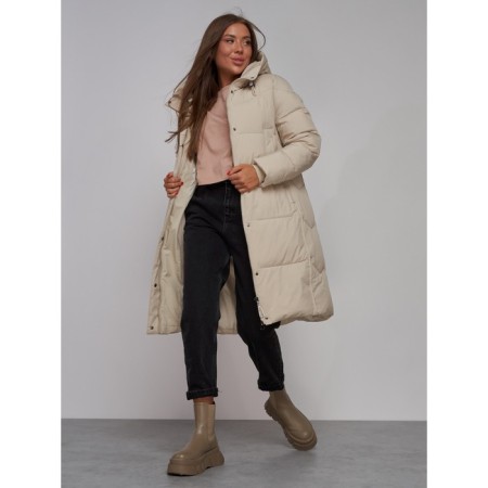 Coat insulated winter female, size 50, beige color-14