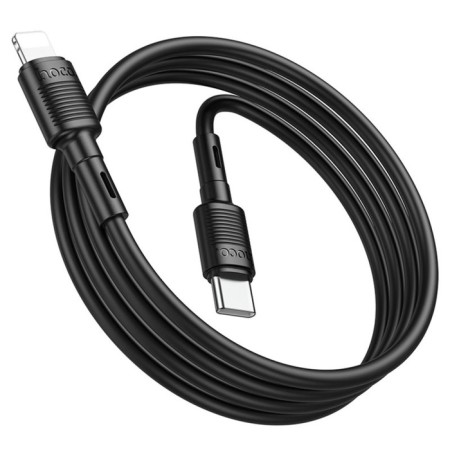 Hoco X83, Type -C cable - Lightning, 2.4 A, 1 m, data transfer, PVC, black-2