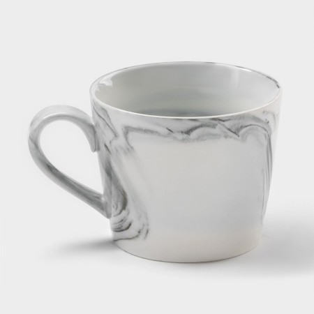 A set of ceramic mugs on a metal stand “Marble”, 6 objects: 390 ml, color gray color-2
