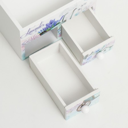 Casket wood with a mirror "Lavender trolley" 10.5x10.8x7 cm-2