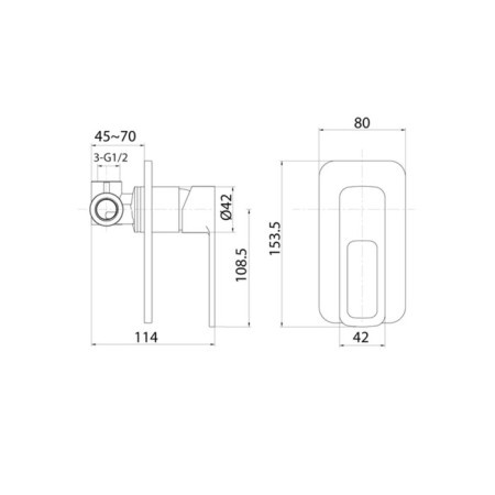 Shower mixer IDDIS SLIDE SLISB00I66, single -leaf, without watering can, without spout, black-3