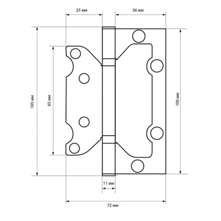 Loop overhead without insert MCL 4x3x2 mm SN box 2 mm, color mat. Nicel 2 pcs-1