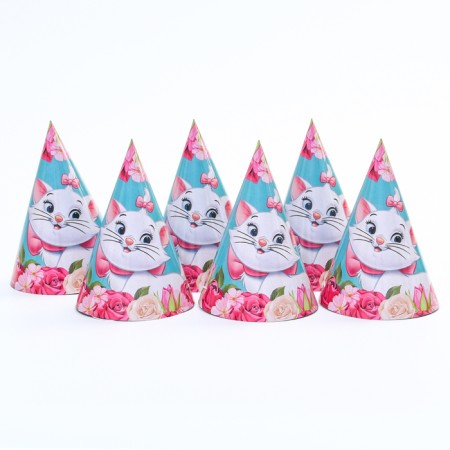 A set of paper utensils, on 6 people "Happy Birthday!", Cats aristocrats-4