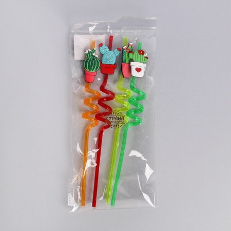 Cactile cocktail tubes set 4 pcs, color mix-1