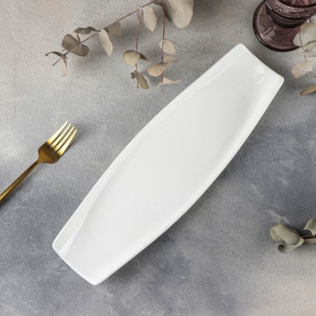 Porcelain dish Wilmax, 35 × 11 cm, white color-1