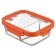 Smart Solutions baking and storage container, rectangular with separators, 1 l, red color