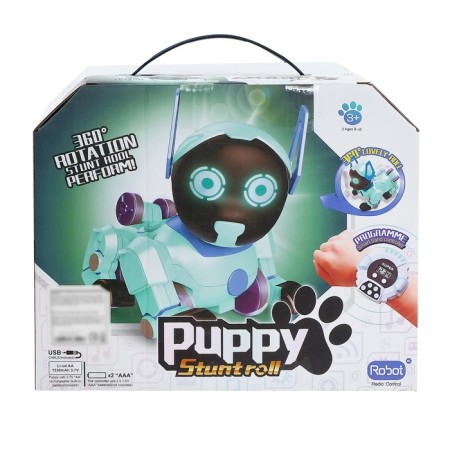 Robot Dog "Pappy", with programming, on the control panel, interactive: sound, light, on the battery, pink-6