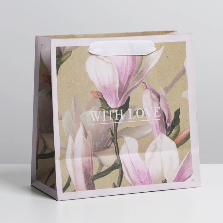 Square gift crap package, packaging, "Love", 22 x 22 x 11 cm-1