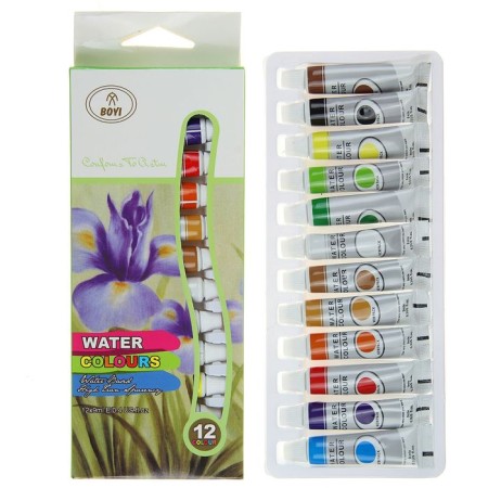Watercolor paints, 12 colors, in a plastic tube, 9 ml, in a cardboard box-2