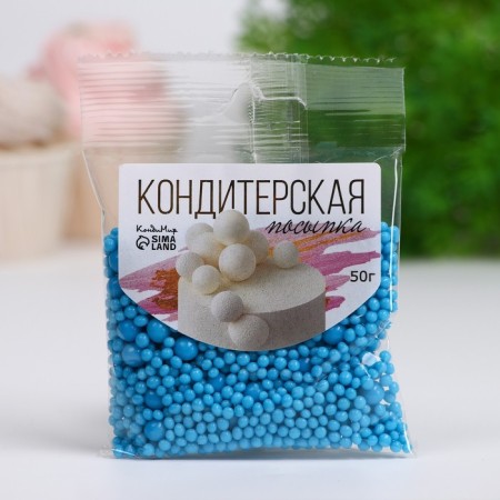 Sprinking confectionery with the effect of neon in color glaze "Blue", 50 g-1