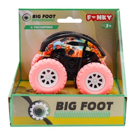 Friction Funky Toys Flooding machine, with print and pink wheels, 4x4-1