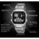 Men's washing watches, D-4.4 cm, alarm clock, calendar, metal strap, silver