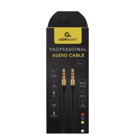 Audio CablexPert CCAB-01-35MM-1MB, Jack 3.5 mm (M) -Jack 3.5 mm (M), 1m, black-3
