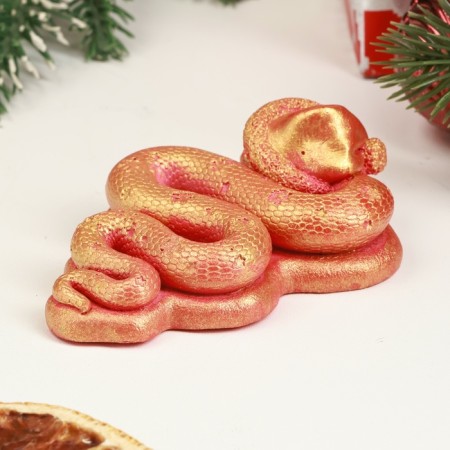 Figure "Snake in the cap" red with gilding, 8x4cm-3