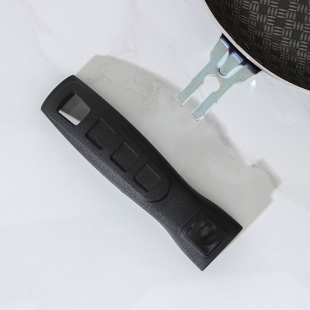 Pan "hostess", d = 20 cm, removable handle, glass cover, anti -stick coating, burgundy color-13