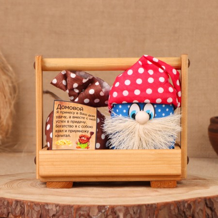 Amulet - brownie "Vasyok in the box", 15 x 16 cm, mix