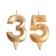 Candle in the cake jubilee "line" (set 2 in 1), number 35, number 53, gold metallic, 6.5 cm