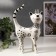 Souvenir Ceramics "A cat in a crown, patterned" white-hour with gold 23.5x6.5x14.5 cm