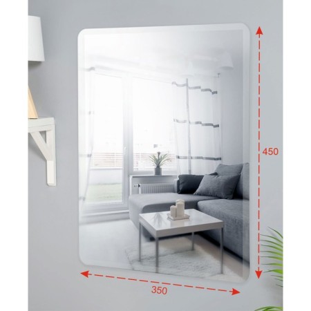 Wall mirror rectangular, with fake and rounded corners, 35 x 45 cm-1