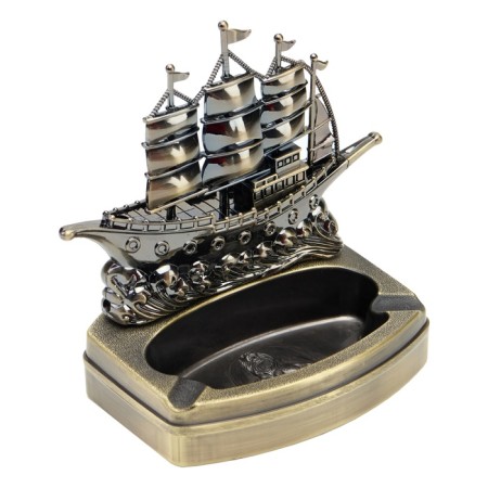 Lighter with an ashtray "Ship on the Waves", Piezo, Gas-1