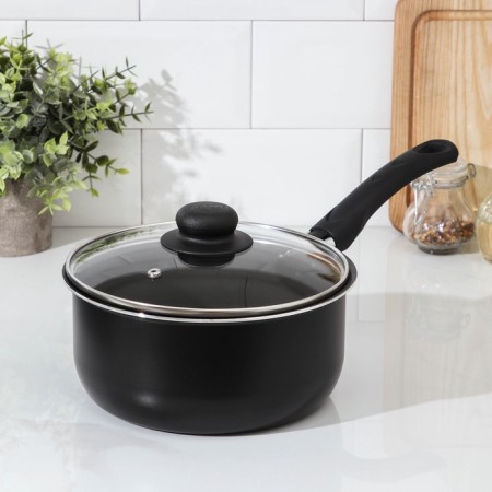 Consul bucket, 2.7 l, glass cover, plastic handle, anti -stick coating, black color-5