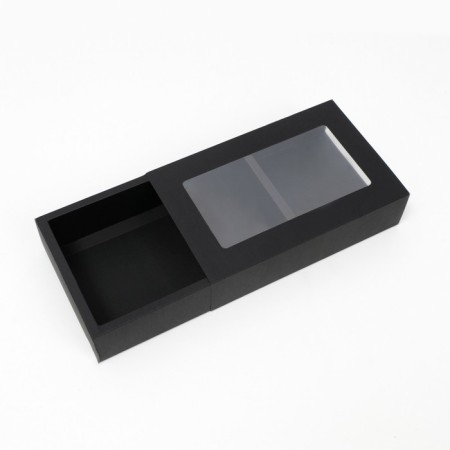 Box fold, pencil case, with a window, black, 25 x 16 x 6 cm-2