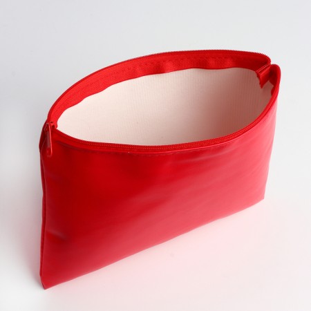 Cosmetic bag with lightning, red color-2