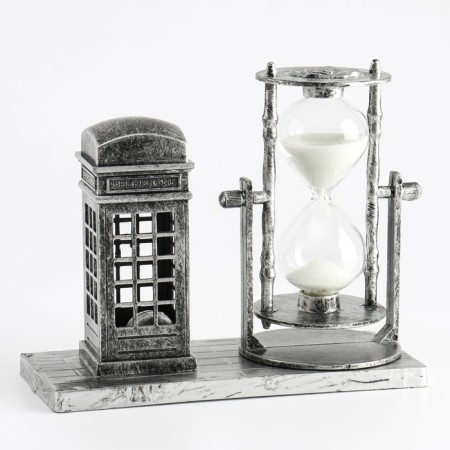 Sanding clock "Red booth", souvenir, with backlight, 15.5 x 6.5 x 12.5 cm