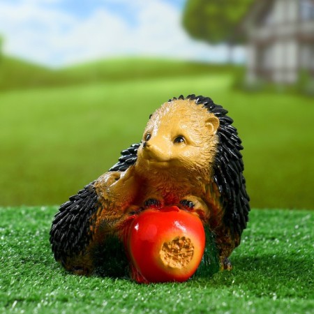 Garden figure "Hedgehog with apple" 19x14x14cm-1