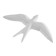 The decoration is wall, gypsum panel "Swallows", 7 pcs, 18 x 11 cm, white