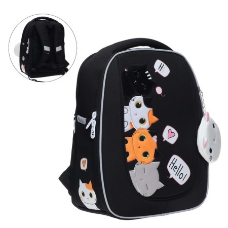 Barry -frame backpack Grizzly, 36 x 29 x 18 cm, with a key fob, black