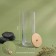 Organizer for storing cotton pads, with a lid, D 6.5 × 18 cm, in a cardboard box, the color is transparent/brown