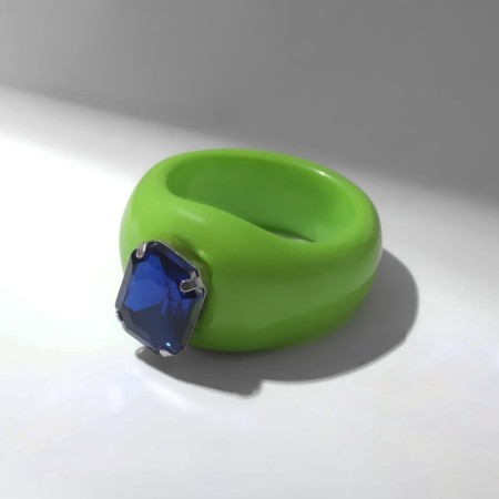 Ring "Shine" one insert, color blue-green, size 18-4