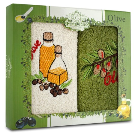 A set of terry napkins Diva Afrodita Ceylin "Oliva", size 30x50 cm, 2 pcs-1