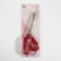 Clothing scissors, mowed blade, 8.5 ", 21.5 cm, red color