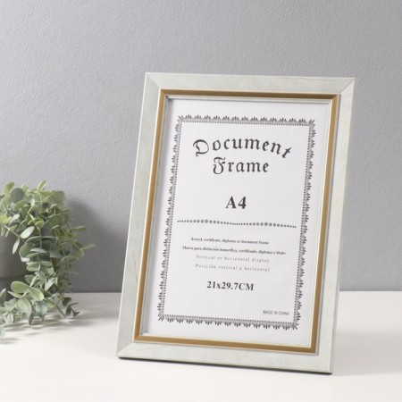 Photo frame Plastic A4 "Violett" light gray with a gold stripe 1.5x25.4x34 cm-1