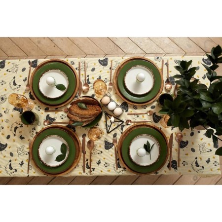 Easter tablecloth, shares of CHICKEN FARM 220x144 cm, 100% cotton, 164 g/m2-5
