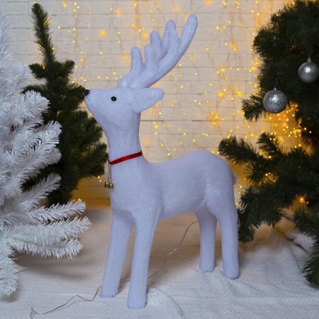 LED figure "Matte deer" 52 × 80 × 21 cm, acrylic, 80 LED, 8 modes, 24 V, glow of white-1