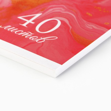 Album for drawing on A4 gluing, 40 sheets "Pink Marble"-1