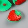 A set of buttons of decorative plastic "Red strawberry" set 10 pcs 2.5x2.2 cm