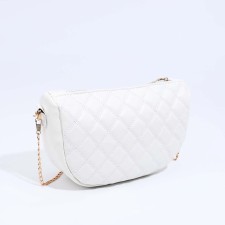 Bag Cross-Bodi with a zipper, white color