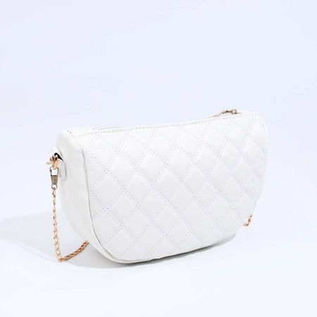 Bag Cross-Bodi with a zipper, white color