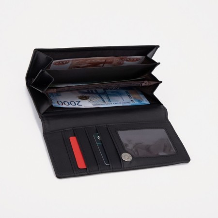 Women's wallet on a magnet, black color-3