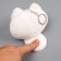 Soft toy "Cat-shred" on a key fob, 11 cm, white-pink color