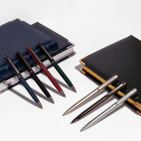 Switching handle, 1.0 mm, BrunovisConti firenze, blue rod, metal case Soft Touch silver, in a tube-5