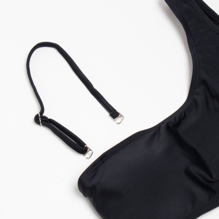 Swimsuit female separate minku with a strap black color, size 44-8