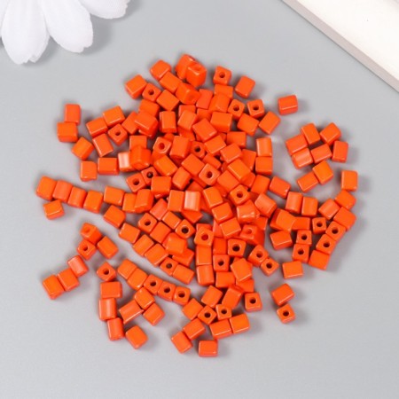Cube glass bees 4x4 mm "brightness. Orange" set 20 g-1